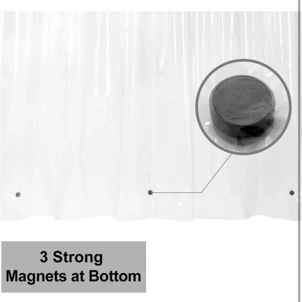 Barossa Design RV Shower Curtain Liner with 3 Magnets - 47